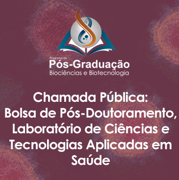 A presente chamada ocorre com apoio da CAPES ao PPGBB através do Edital 09/2020 – Prevenção e Combate a Surtos, Endemias, Epidemias e Pandemias (COVID-19: Ações estratégicas do Programa de Pós- Graduação em Biociências e Biotecnologia do Instituto Carlos Chagas da Fiocruz para o desenvolvimento de ferramentas múltiplas de diagnóstico). 
 
O bolsista aprovado nessa chamada desenvolverá projeto de pesquisa na área de Diagnóstico molecular de COVID-19 pela técnica de amplificação isotérmica LAMP no Laboratório de Ciências e Tecnologias Aplicadas em Saúde.
