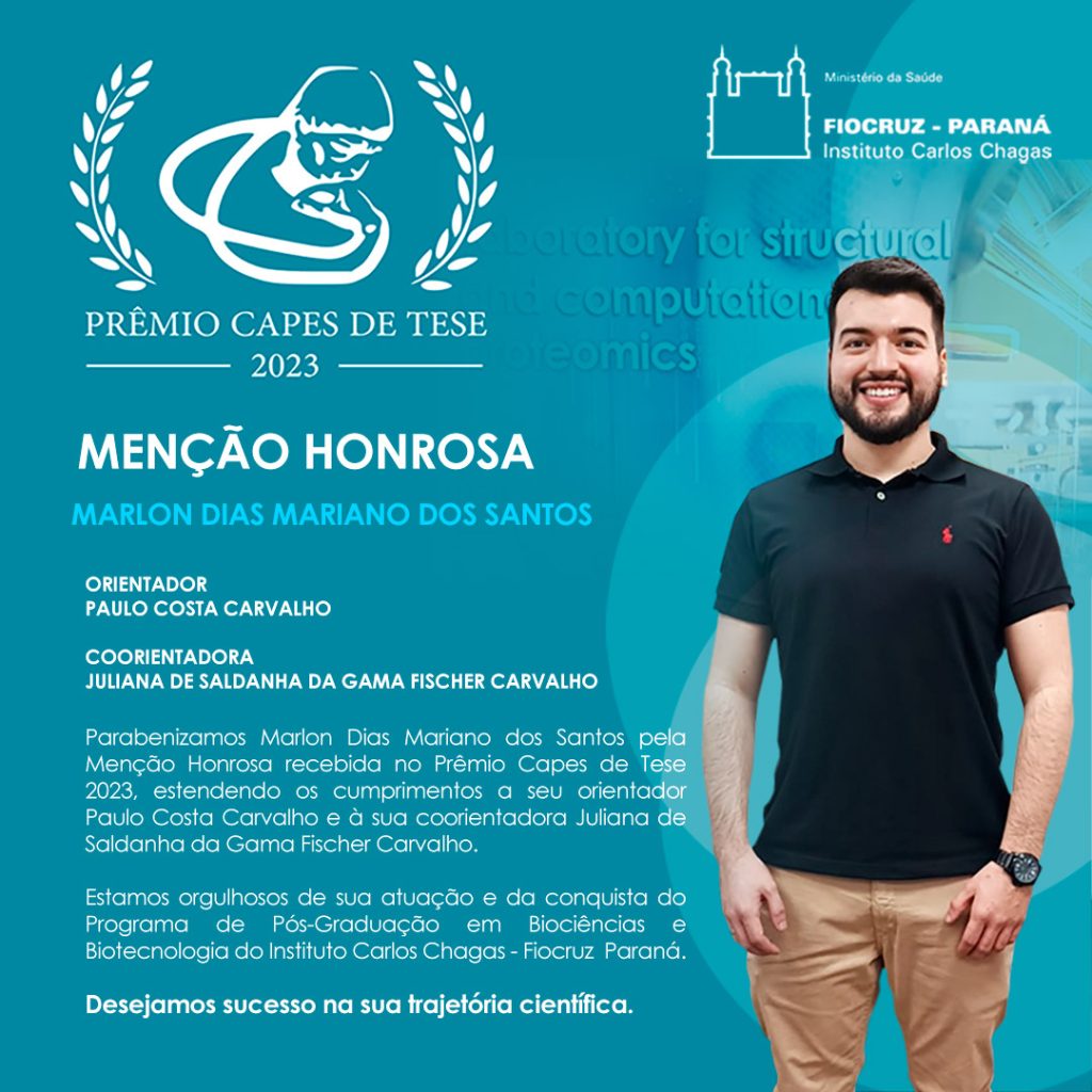 Tese desenvolvida no PPGBB/ICC recebe menção honrosa no Prêmio Capes 2023﻿