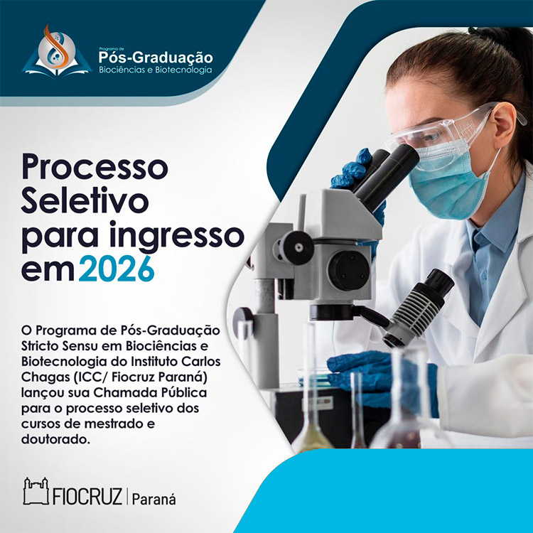 PPGBB da Fiocruz Paraná lança edital de seleção para mestrado e ao doutorado 2026
